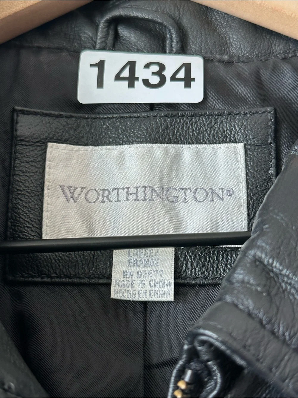 Worthington Genuine Leather Jacket Black Zip Front Tailored Blazer Coat Large - Picture 4 of 9
